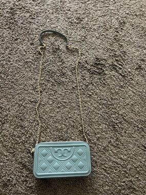 Tory Burch Light Blue Chain Crossbody Bag